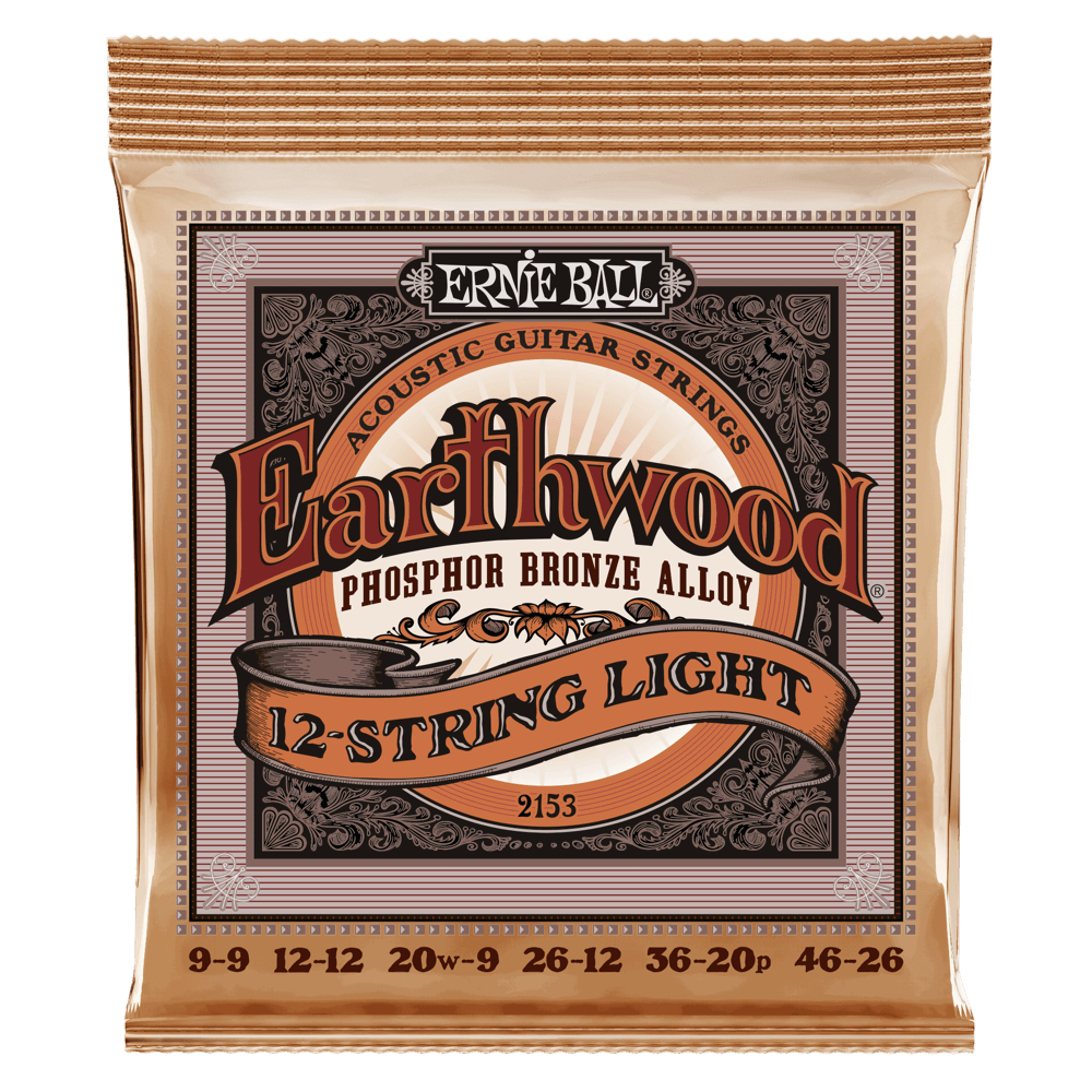 Ernie Ball Earthwood Phosphor Bronze Alloy 12-String Light 9-46 - AKK. 12 Strengesett